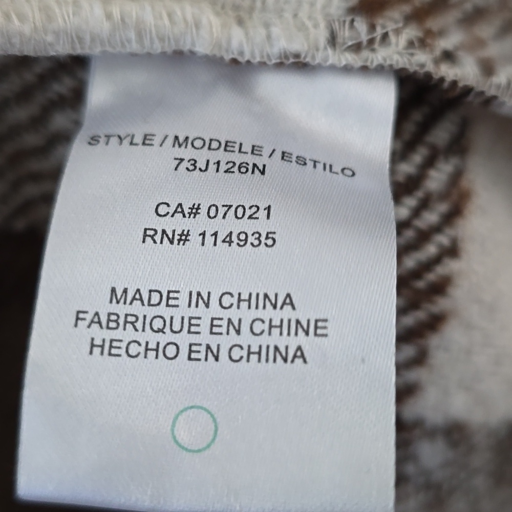 RDI Plaid Longline Sherpa Shacket Jacket Brown Cream Button Front NWT Medium - Picture 5 of 10